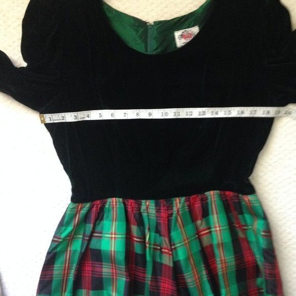 Vintage Long Lanz Originals Holiday Dress 14 Rare Find 80s-90s Era (Note) - Picture 9 of 12